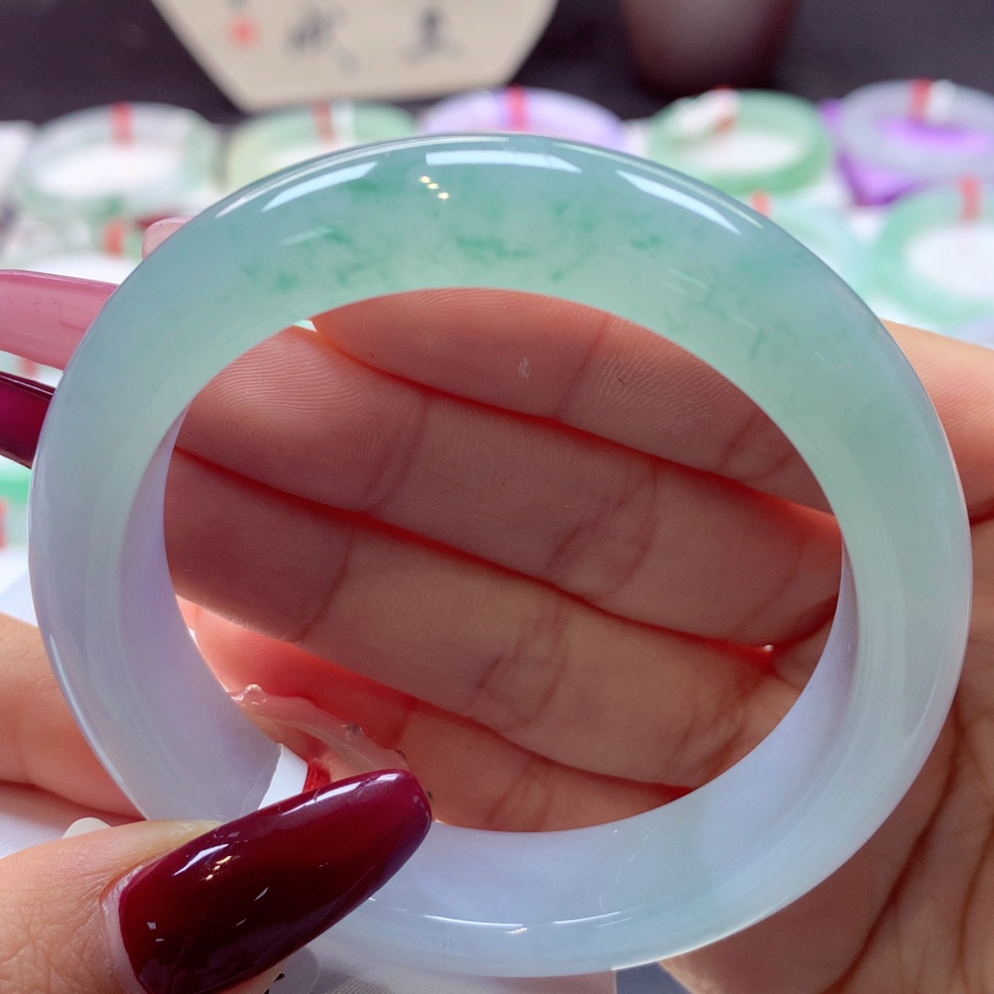 翡翠手镯未镶嵌正圈2号66