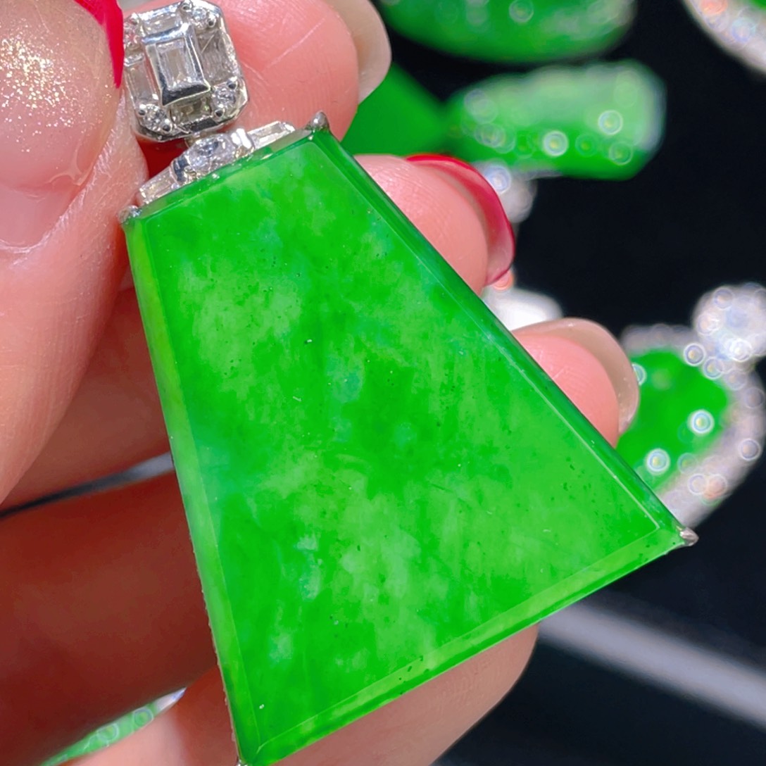 翡翠吊坠(不含链)银S925镶嵌