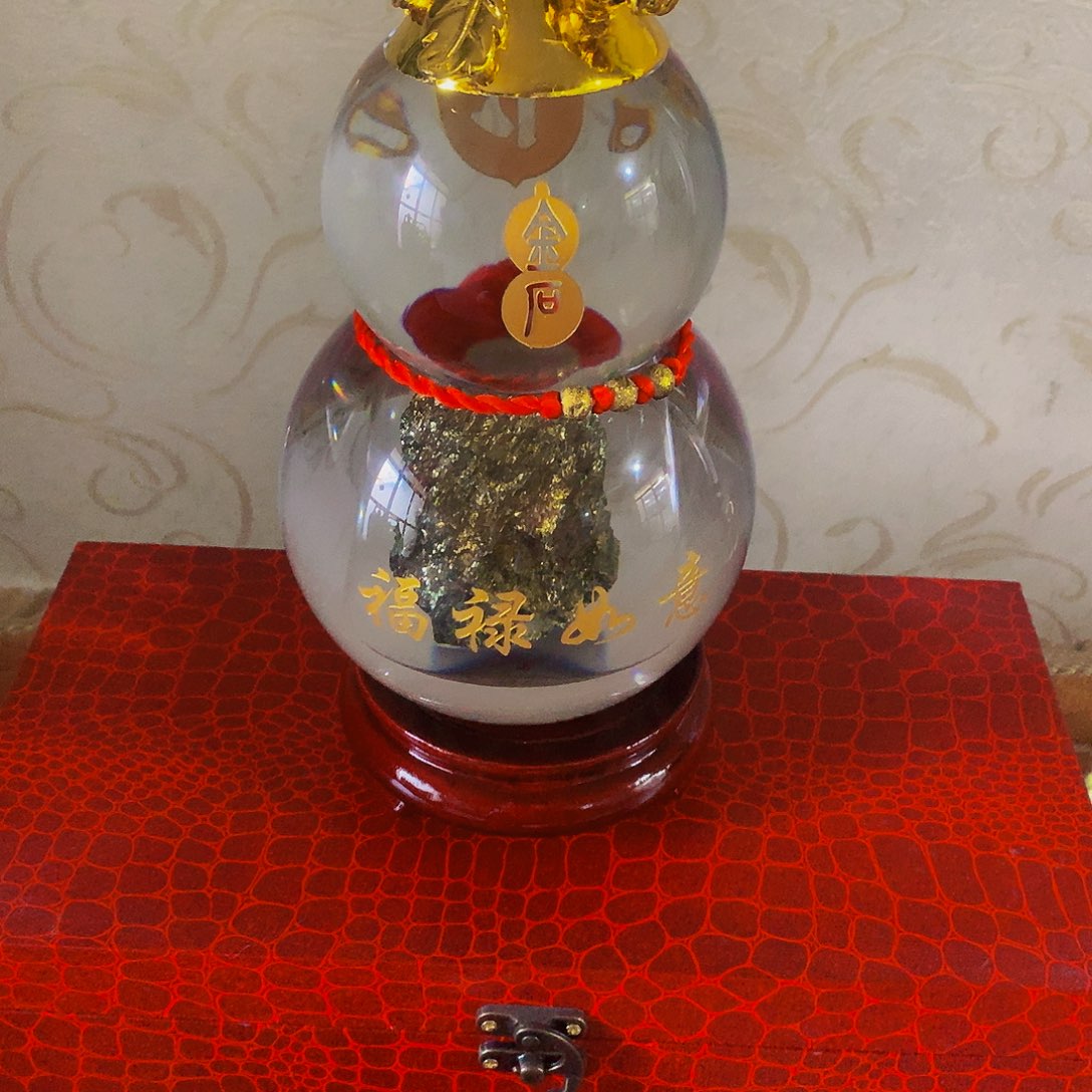 石材精品大葫芦带底座高26