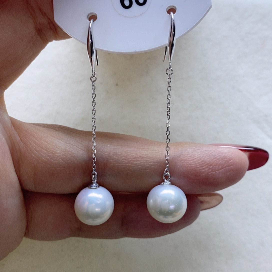 淡水珍珠耳饰银S925镶嵌