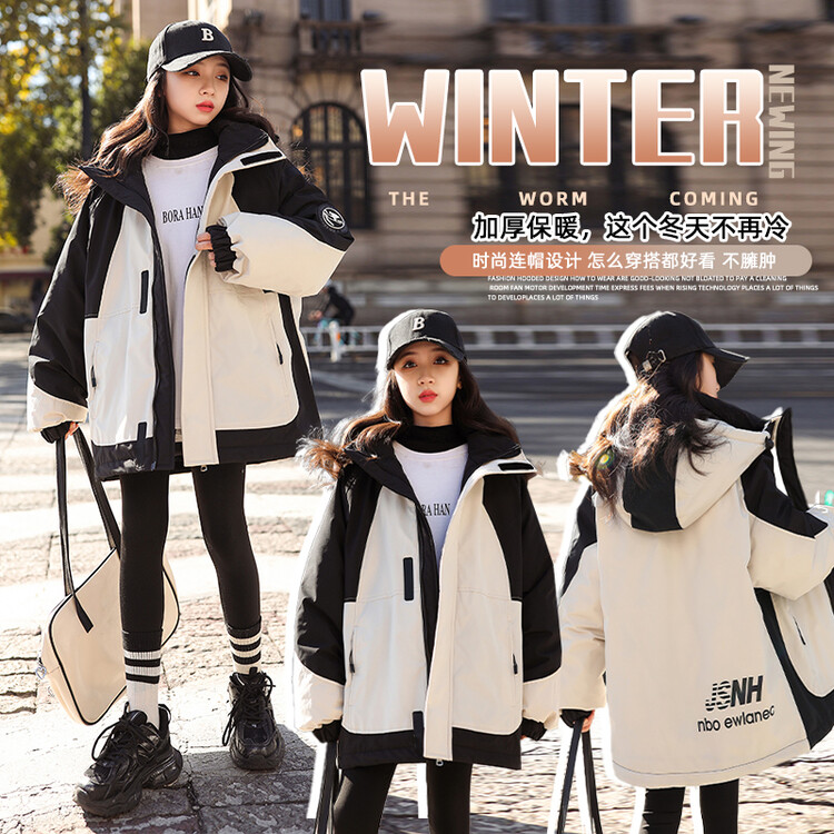 波司断码羽绒服羽绒服大童宝宝冬装冬季厚款白鸭绒填充儿童过膝加