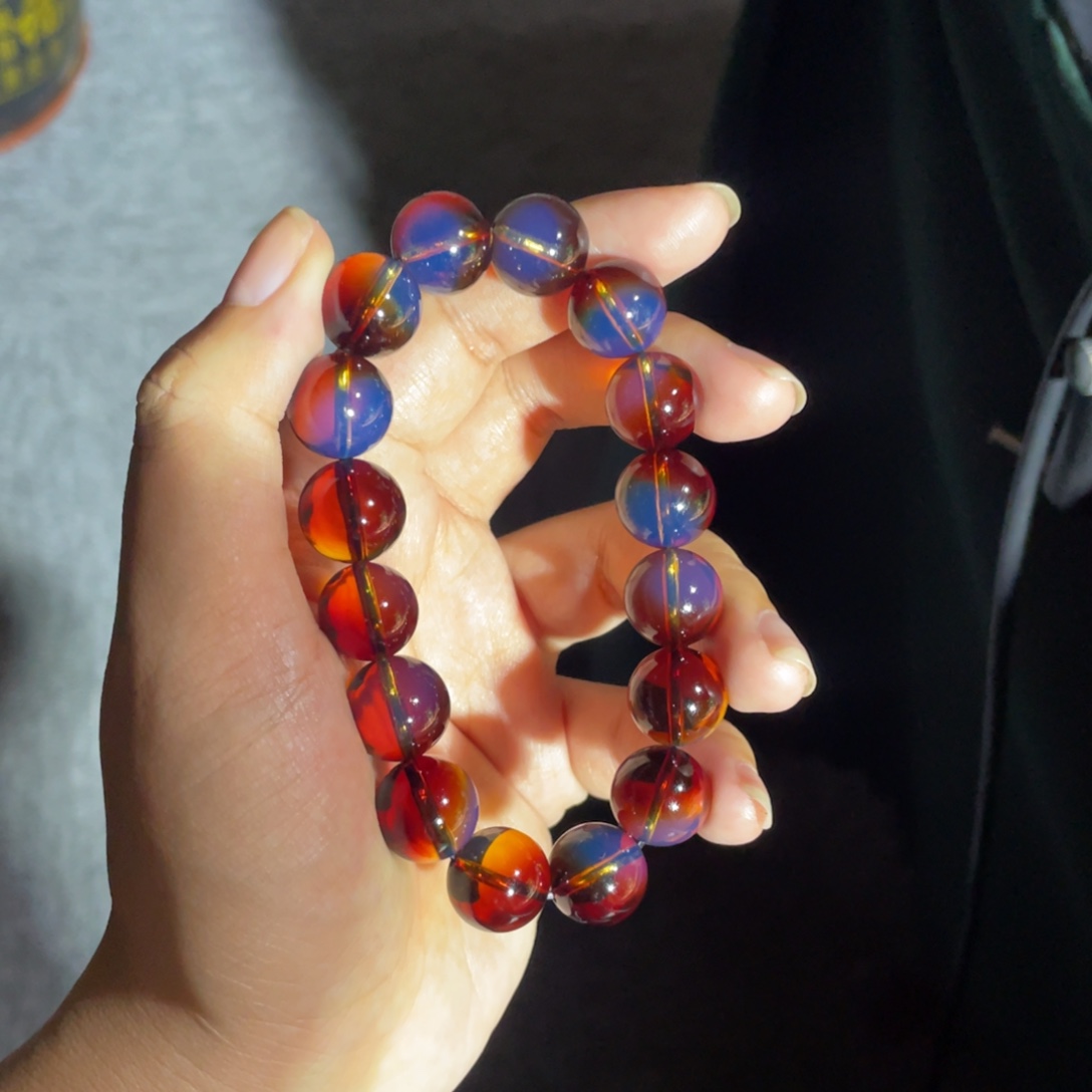 琥珀未镶嵌裸石13红蓝