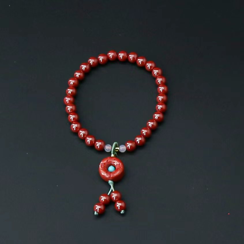 含辰砂工艺品AD373精品朱砂手串-（无礼盒）