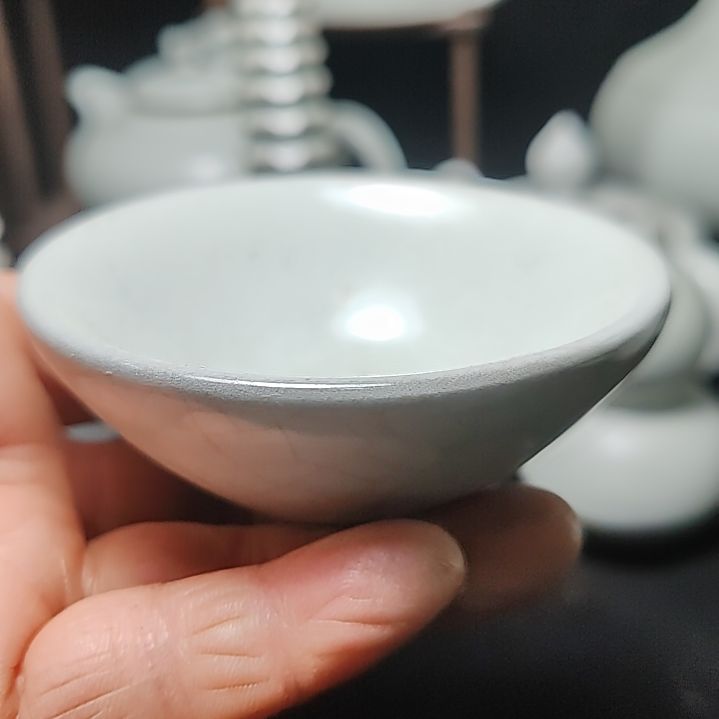 官瓷天青釉主人杯斗笠