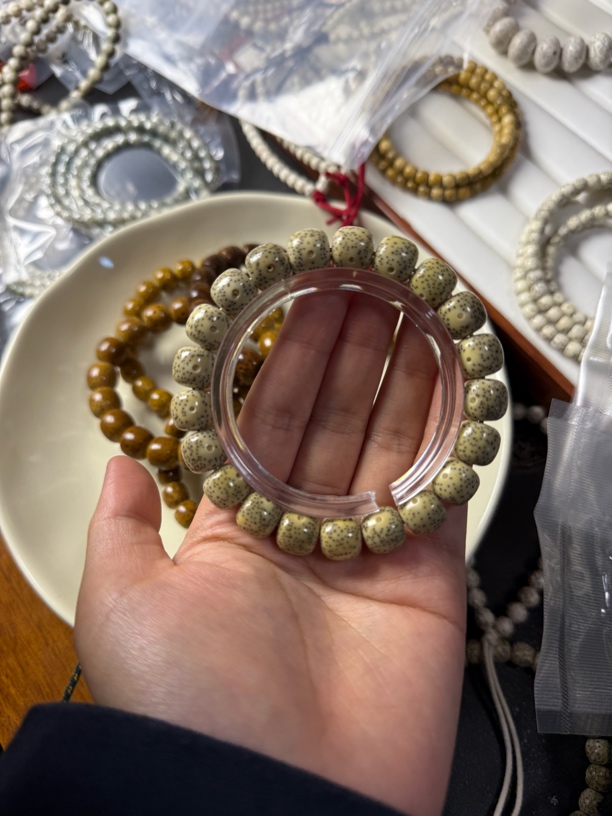 11x10石玉料桶珠侧留白小细星星月菩提