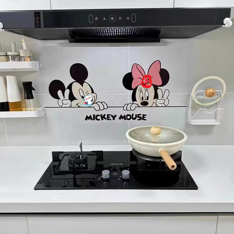 大号新款非偏包邮可爱防油贴纸厨房灶台油烟机墙面装饰贴纸送刮板