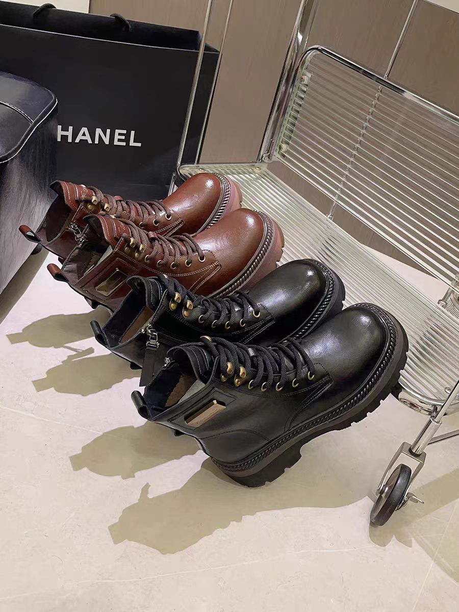 马丁靴女冬季加棉加厚保暖复古英伦风擦色短靴休闲百搭工装887-1