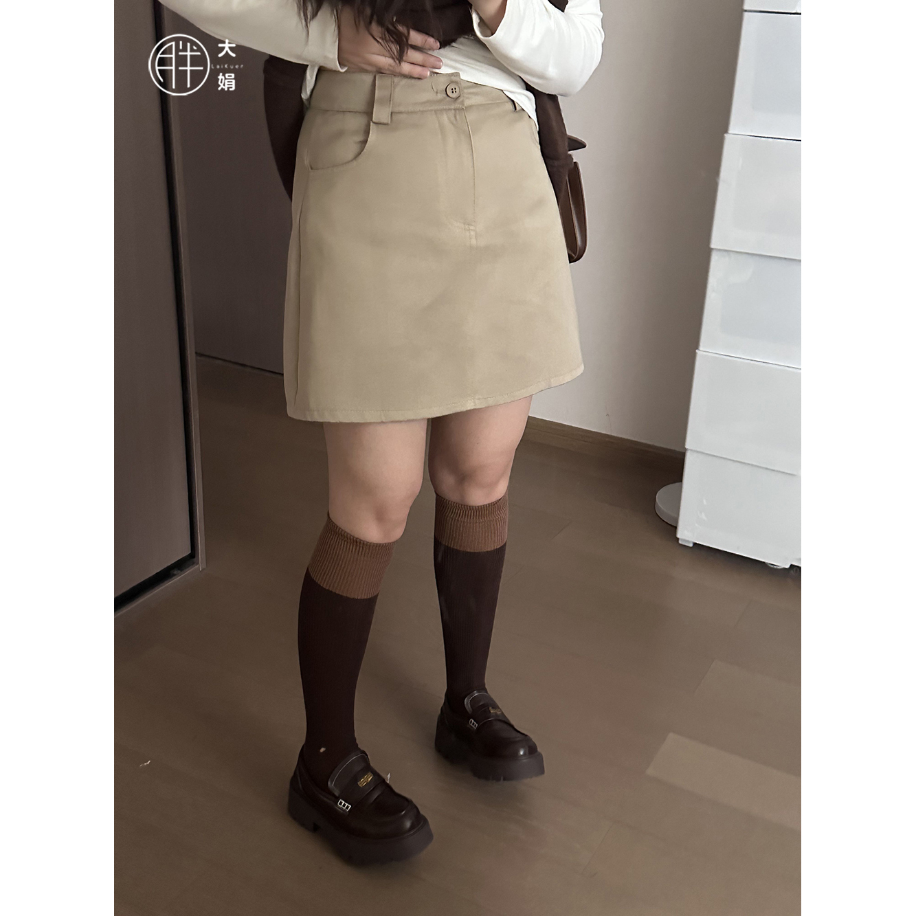 【画报短裙】胖大娟A字半身裙高腰显瘦百搭气质通勤显瘦小个子秋
