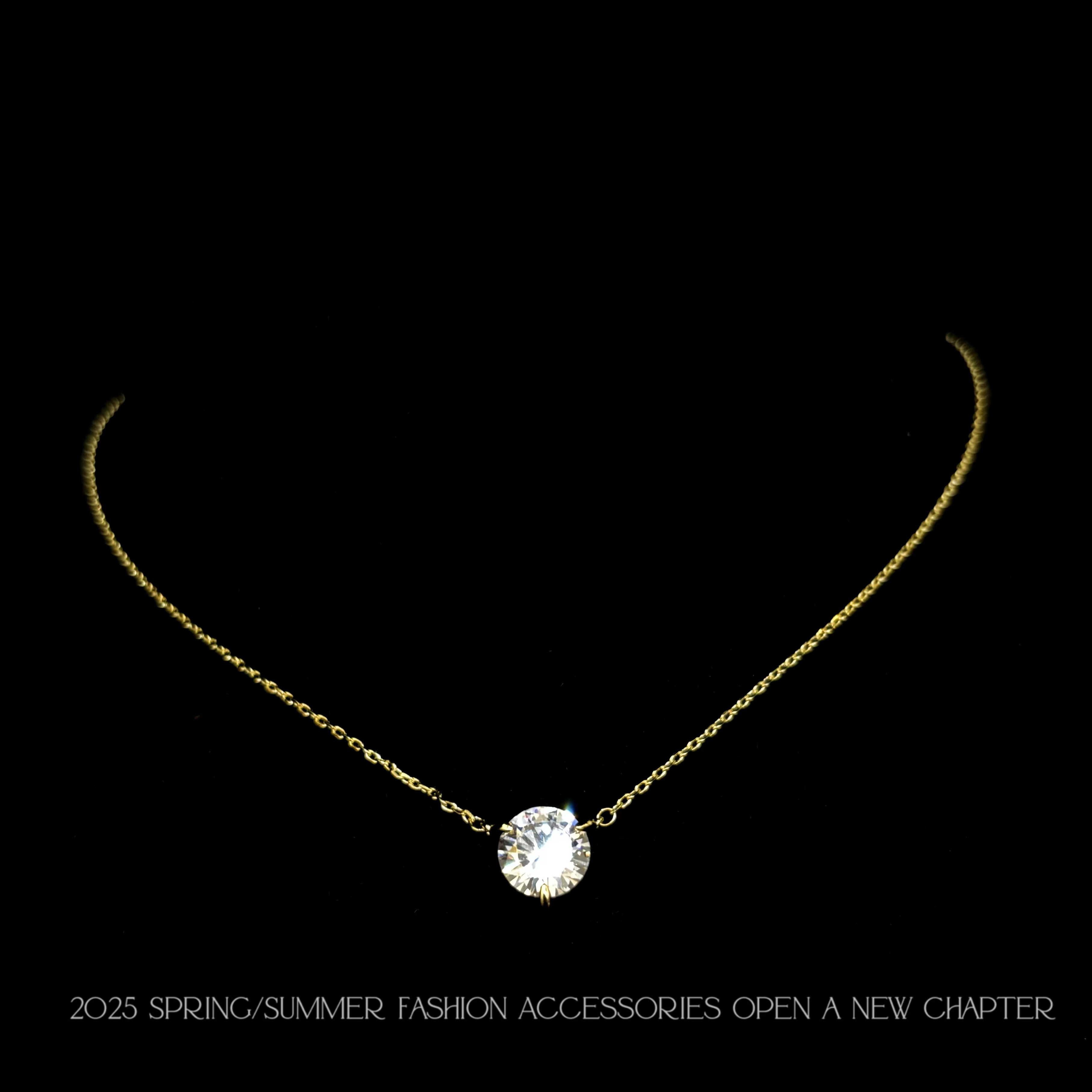 铜合金项链 镀K金 2025款C2348【冰锆金】BOBAOLI 项链