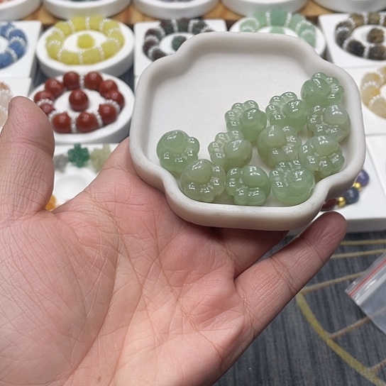 石英质玉（非洲翠）合金个性简约大方时尚