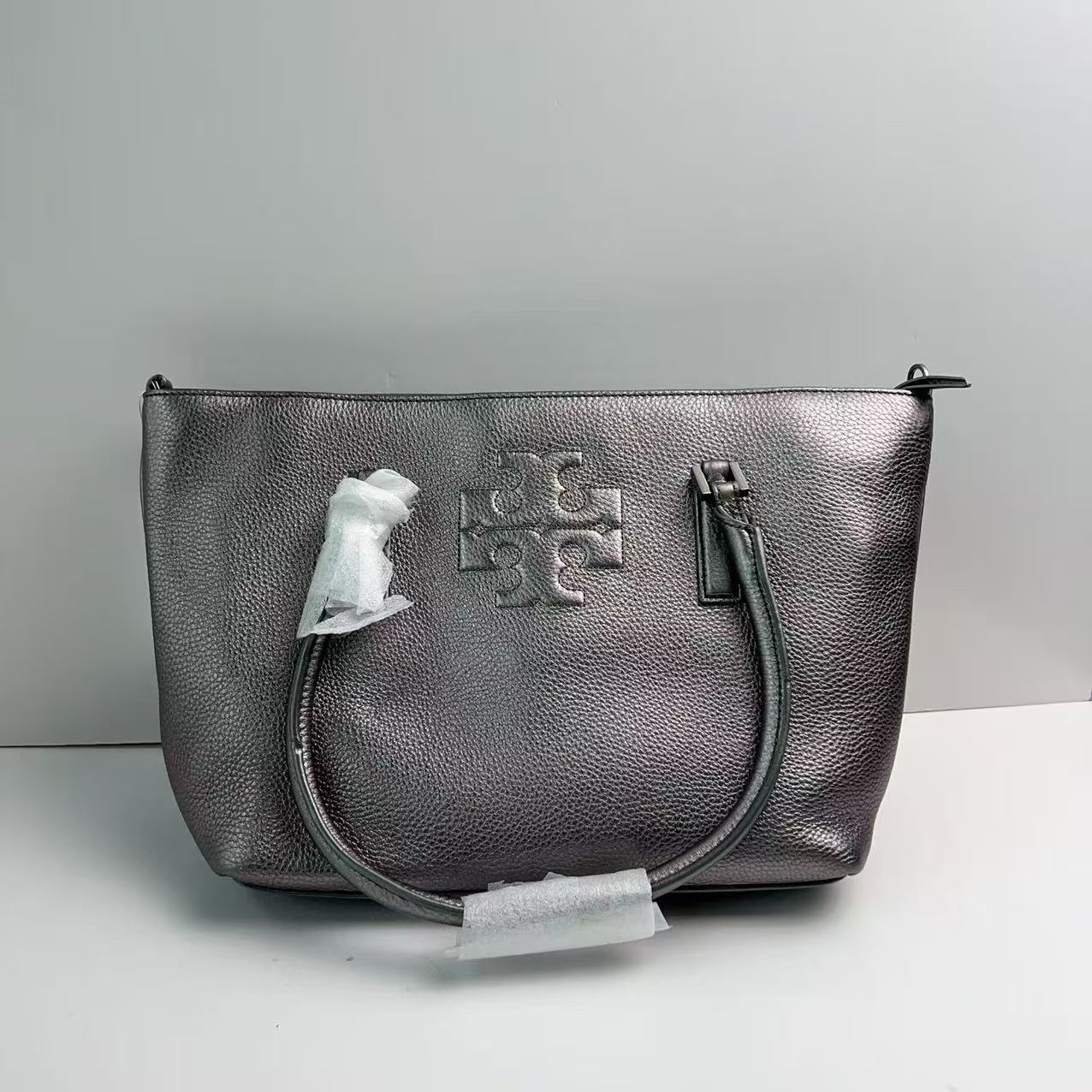 99新 TORY BURCH/汤丽柏琦 汤丽柏琦银色斜挎包