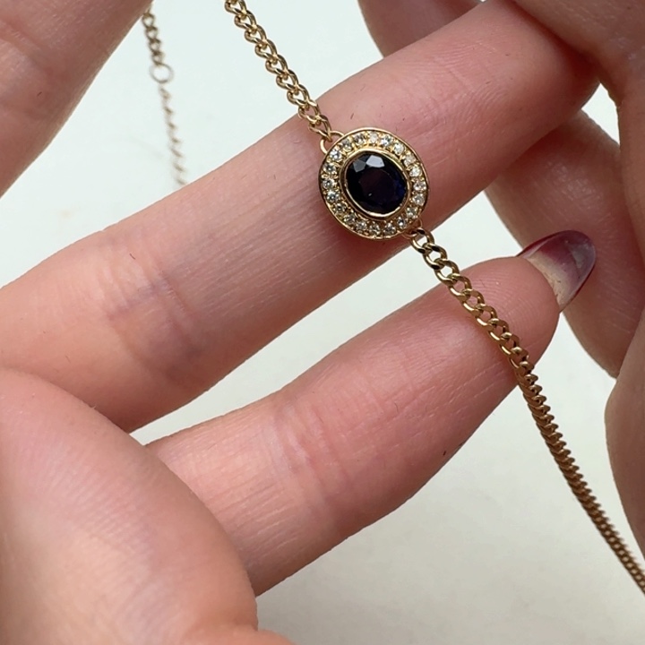 蓝宝石手链18K金镶嵌