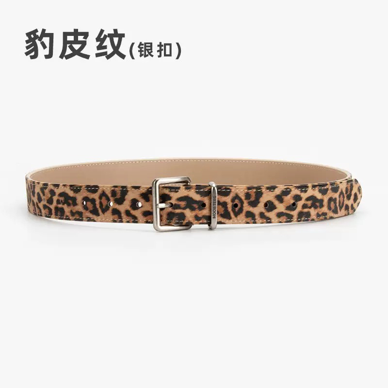腰带女士小牛皮腰带百搭女士腰链时尚皮带女白色