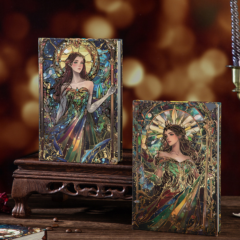 亚特女王立体烫金精装本欧式插画全彩手账本复古高级感创意笔记本