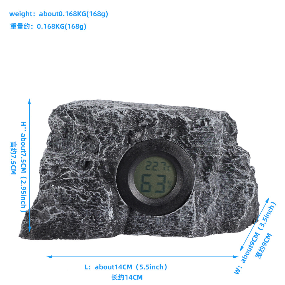 爬宠箱仿真岩石温度湿度计仓鼠芦丁鸡温度表爬虫晒台造景装饰摆件