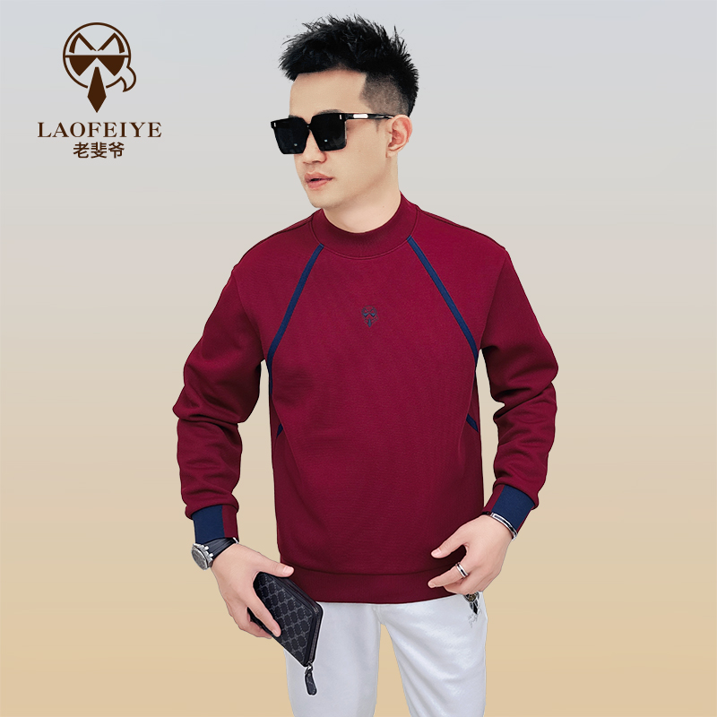 【老斐爷欧品】2025秋冬款男款圆领休闲百搭帅气高级简约卫衣长袖