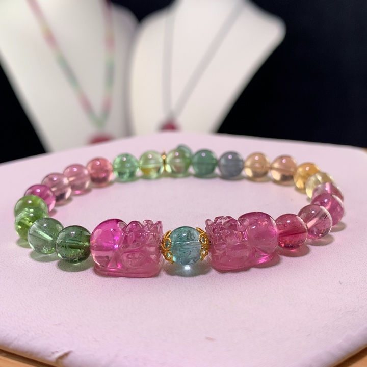 双色碧玺手链未镶嵌