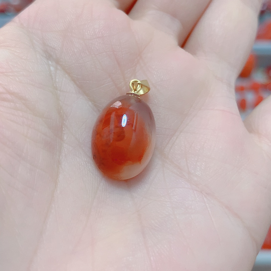 南红玛瑙吊坠(不含链)银S925镶嵌
