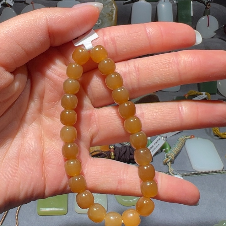 手链未镶嵌和田玉（糖玉）