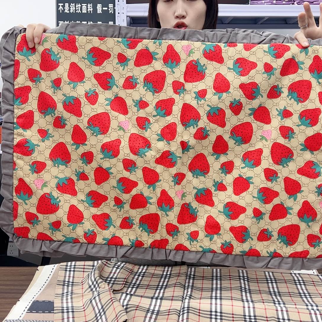棉棉棉枕套草莓一对
