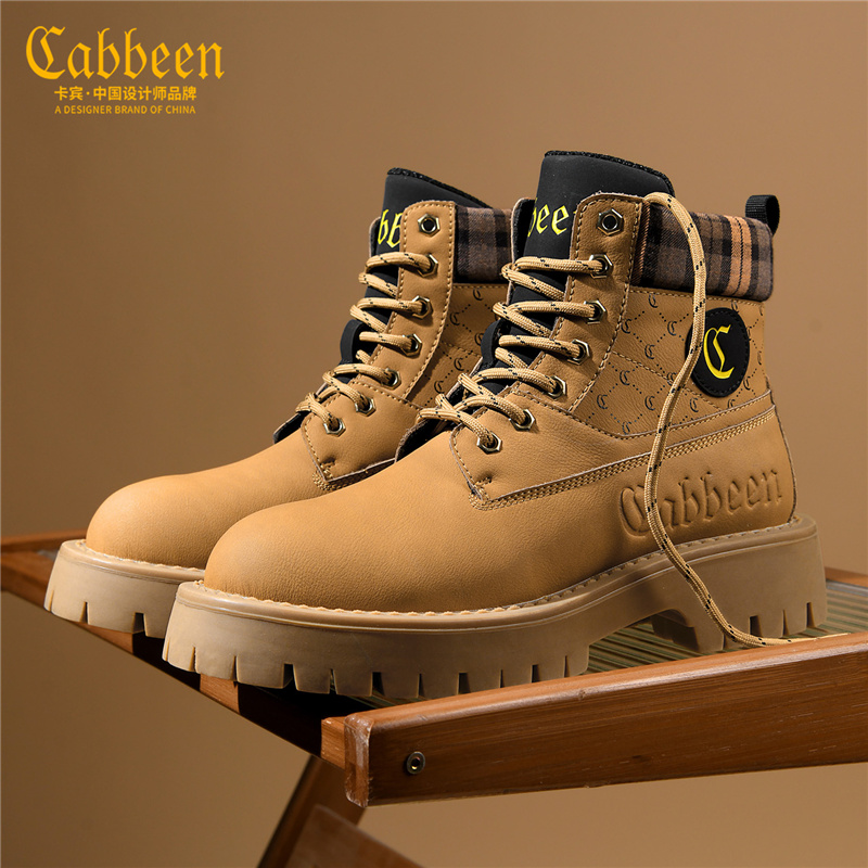 卡宾马丁靴男款2025新款高级感休闲英伦风高帮鞋子男士厚底大黄靴