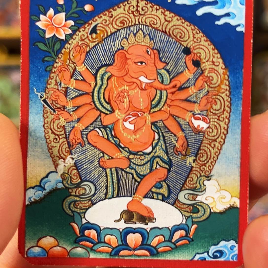 吊坠青海热贡手绘象鼻天