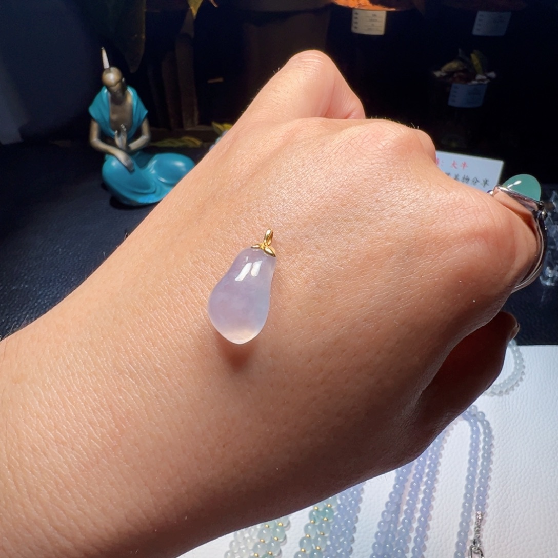 翡翠裸石福利天然缅甸 A货翡翠冰紫 18k 福瓜