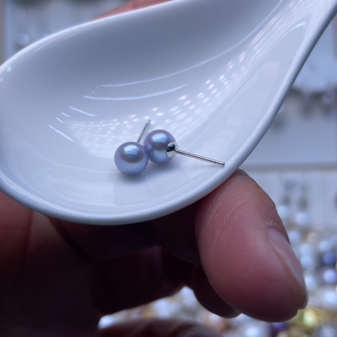耳饰淡水珍珠银S925镶嵌