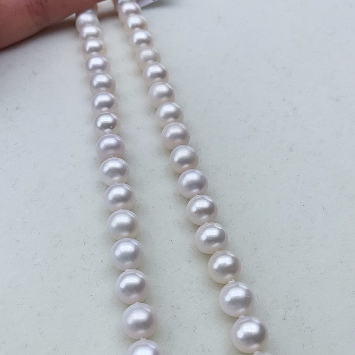 淡水珍珠颈饰银S925镶嵌卡9透粉高品