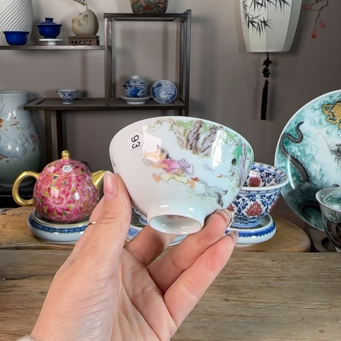 杯景德镇陶瓷柴烧多人