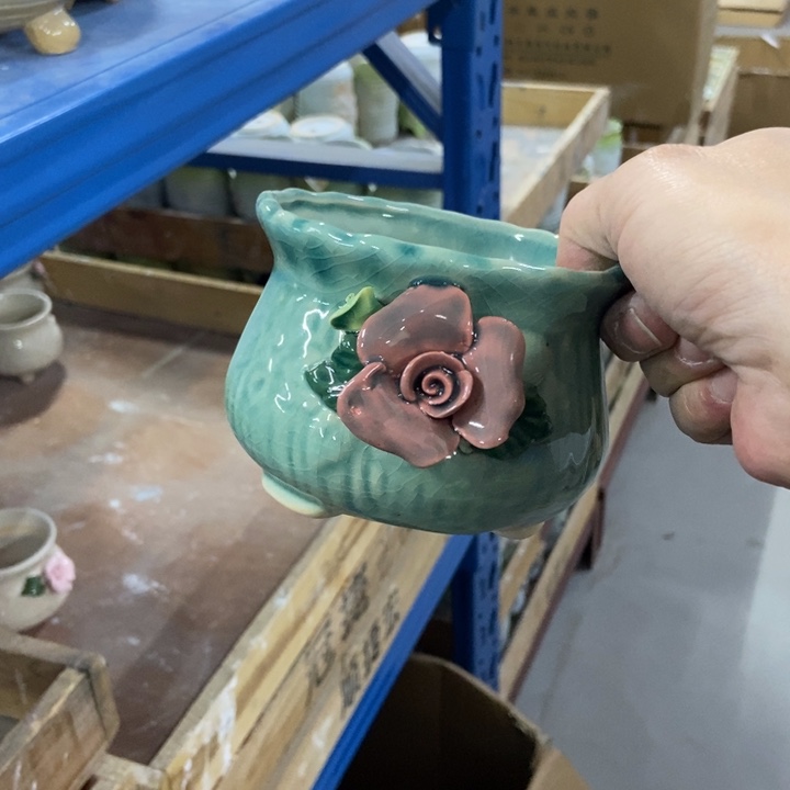 陶瓷花盆单场满9.9发10.5*8