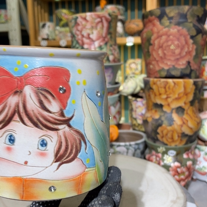 红陶景德镇艺术手绘作品