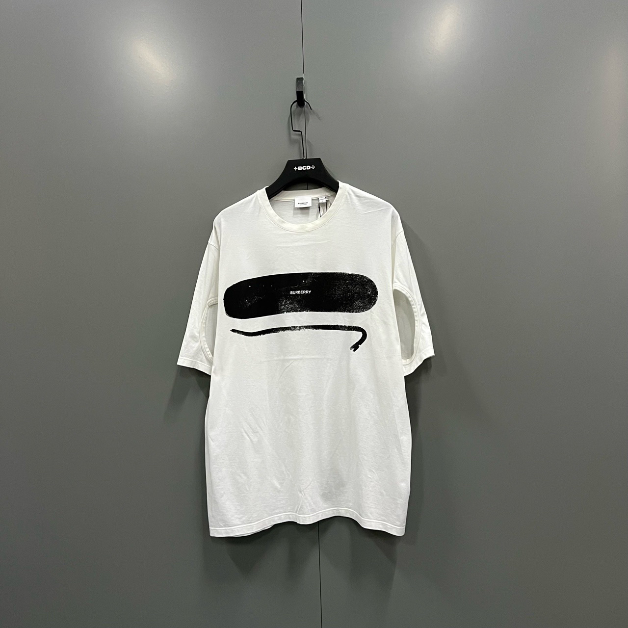 95新 BURBERRY/博柏利 （bb）喷雾小logo印花短袖 L码/011705