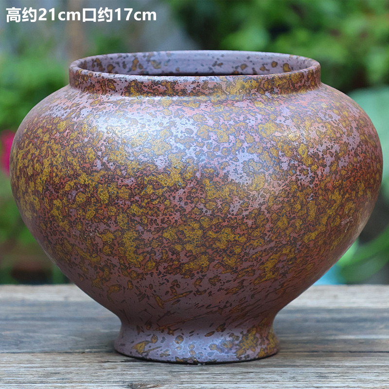 复古透气粗陶多肉老桩兰花三角梅花盆大口径高款设计