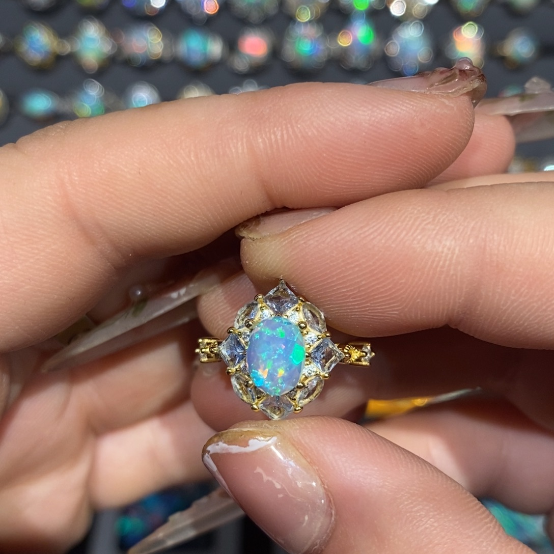 欧泊银S925镶嵌戒指