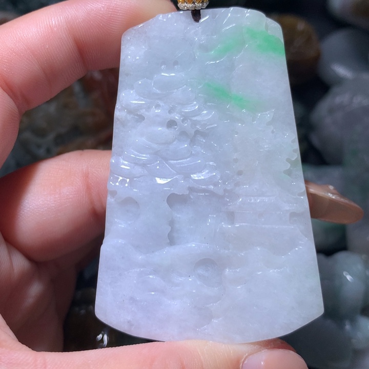 翡翠未镶嵌颈饰保真天然A货翡翠