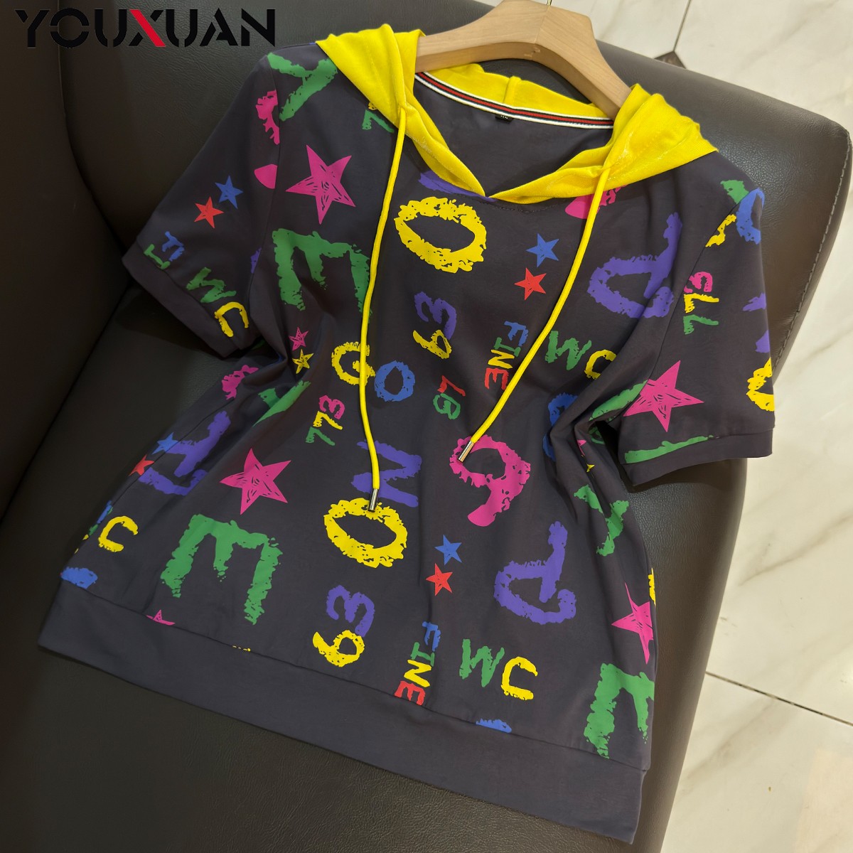 夏季新品女士短袖圆领休闲T恤上衣女装时尚百搭半袖小衫65612