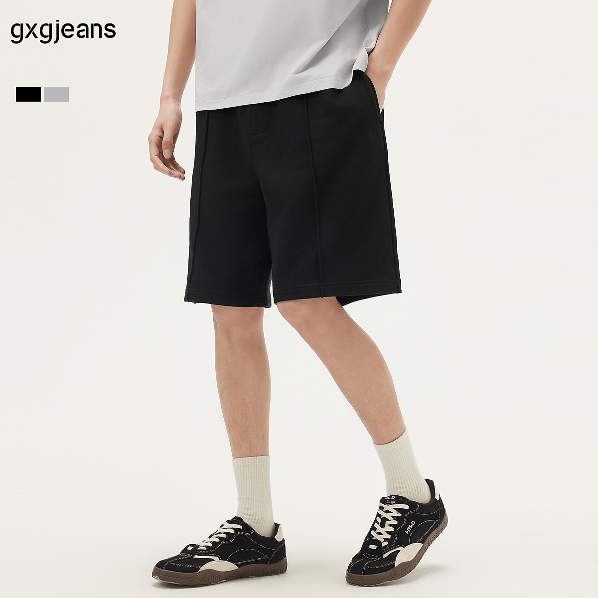 gxg.jeans男装 多色分割设计基础宽松休闲短裤男薄款 25年夏新品