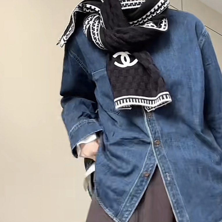 欧货刺绣标牛仔磨毛衬衫