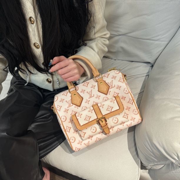 95新 LouisVuitton/路易威登 LV 新款老花speedy25手提包斜挎包