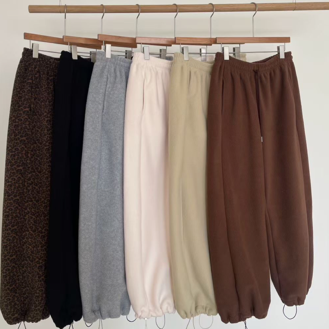 Miniquess秋冬摇粒绒加厚束脚卫裤