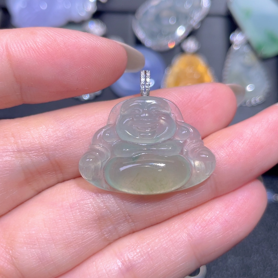 颈饰18K金镶嵌翡翠翡翠