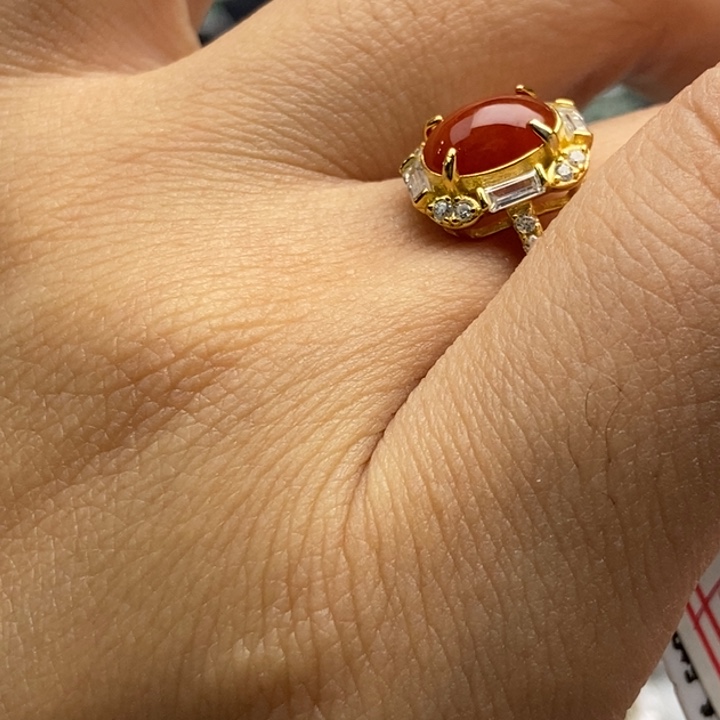 翡翠戒指银S925镶嵌戒指