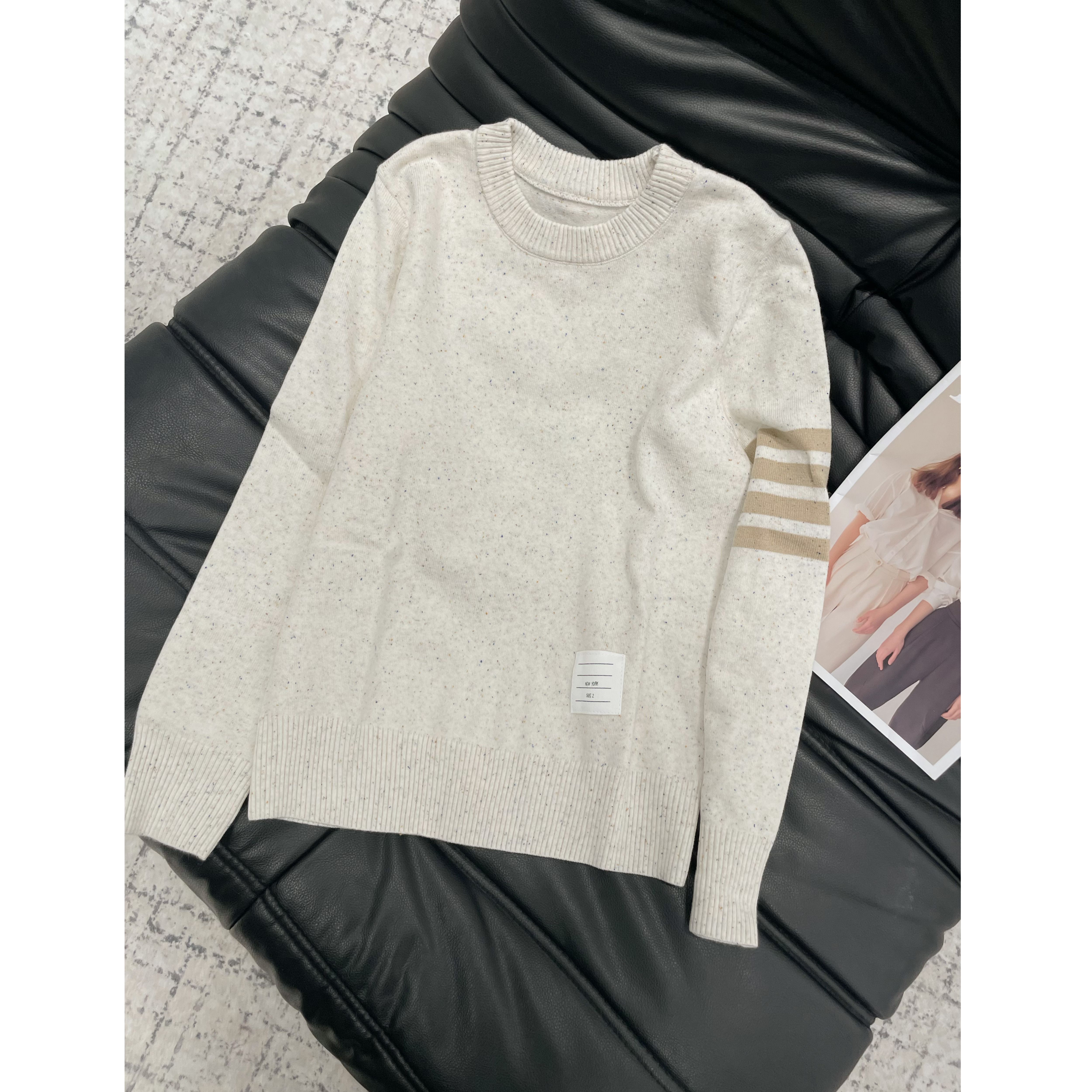 《An ni》【TB】秋冬新品时尚长袖修身彩色点点羊毛针织上衣Ani-D074