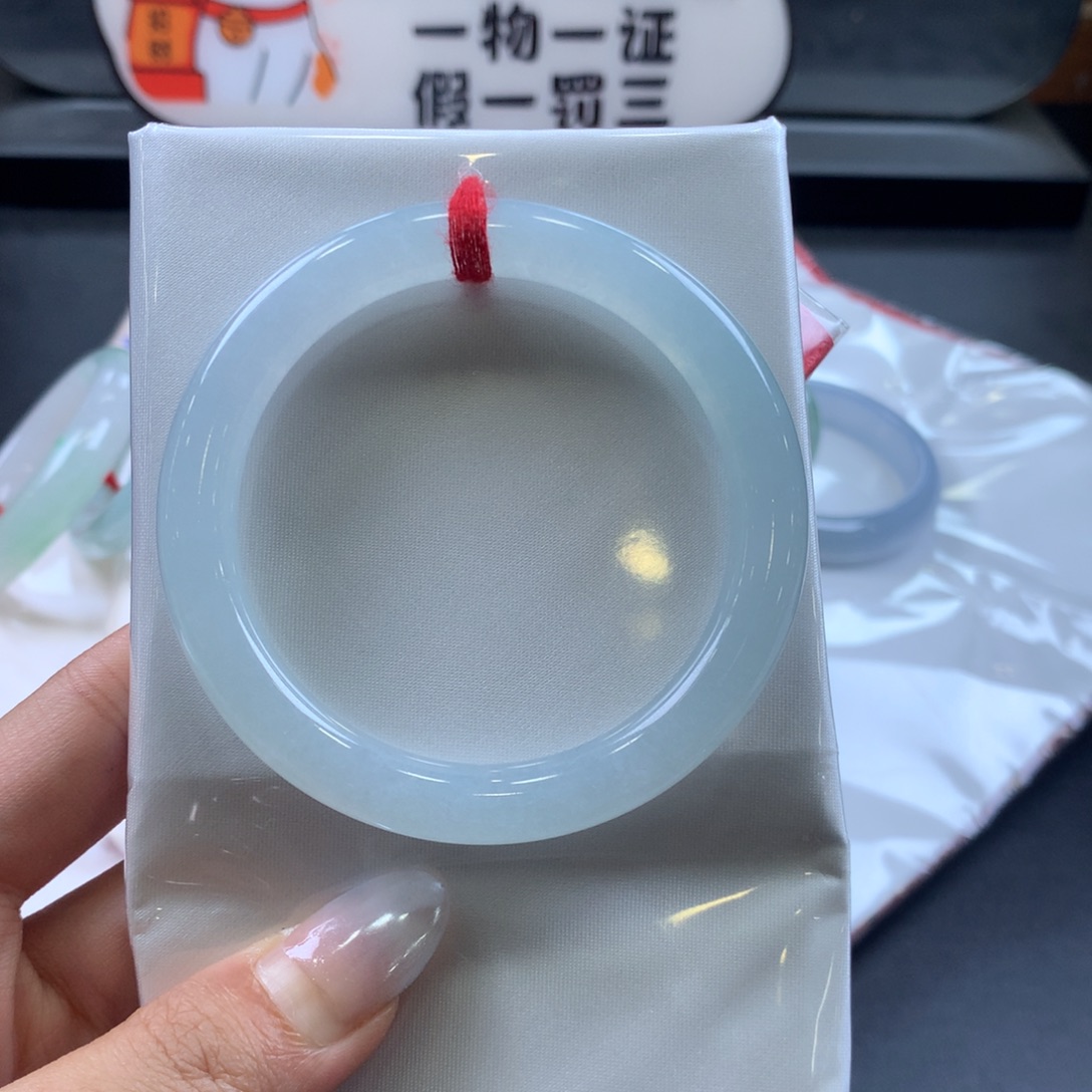 翡翠未镶嵌手镯54圈口