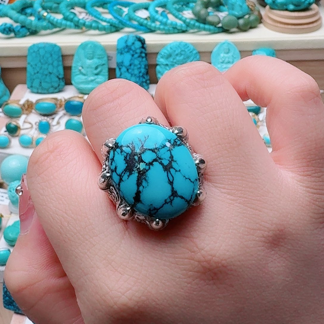 绿松石银S925镶嵌珠宝奇石