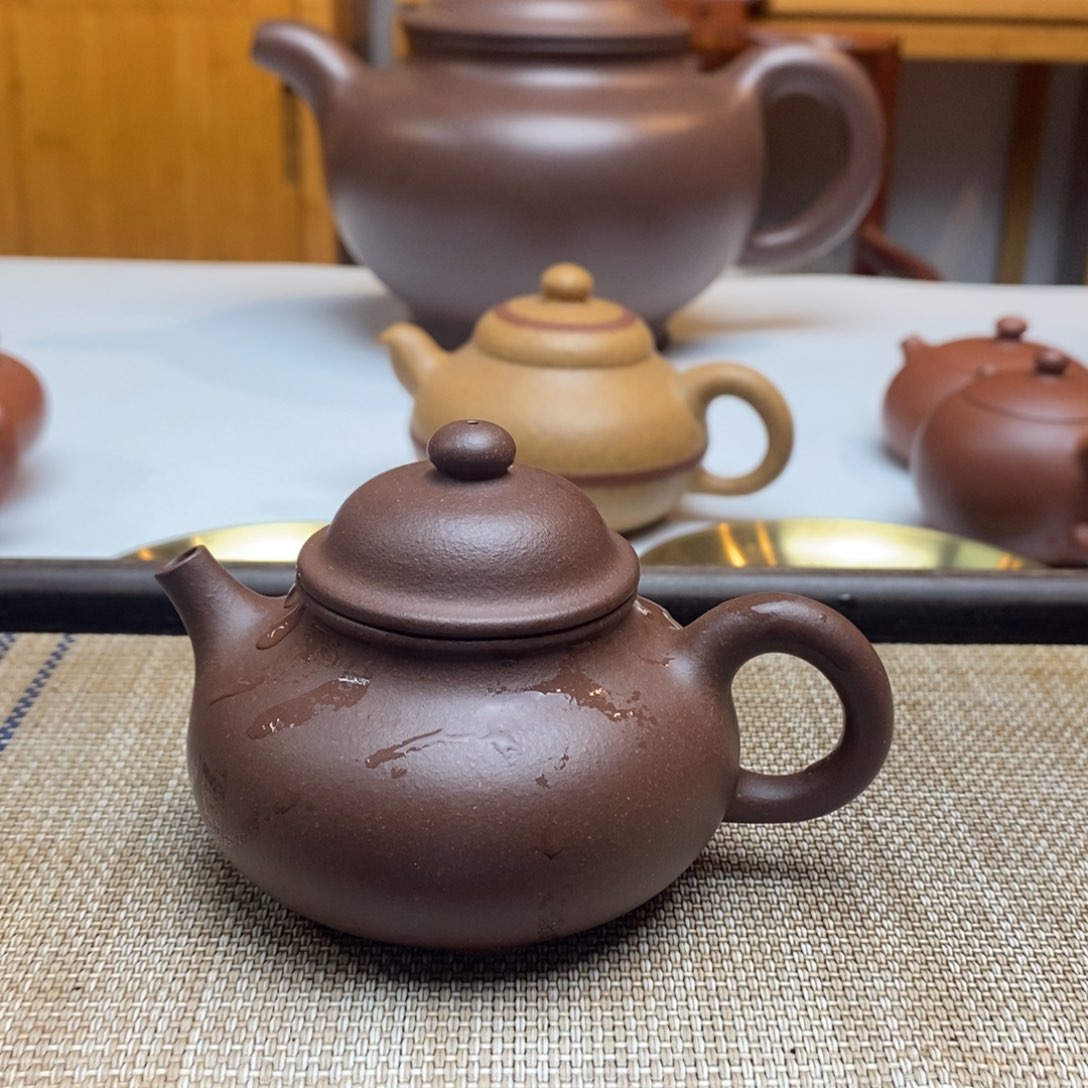 紫砂茶杯140毫升四号井老紫泥