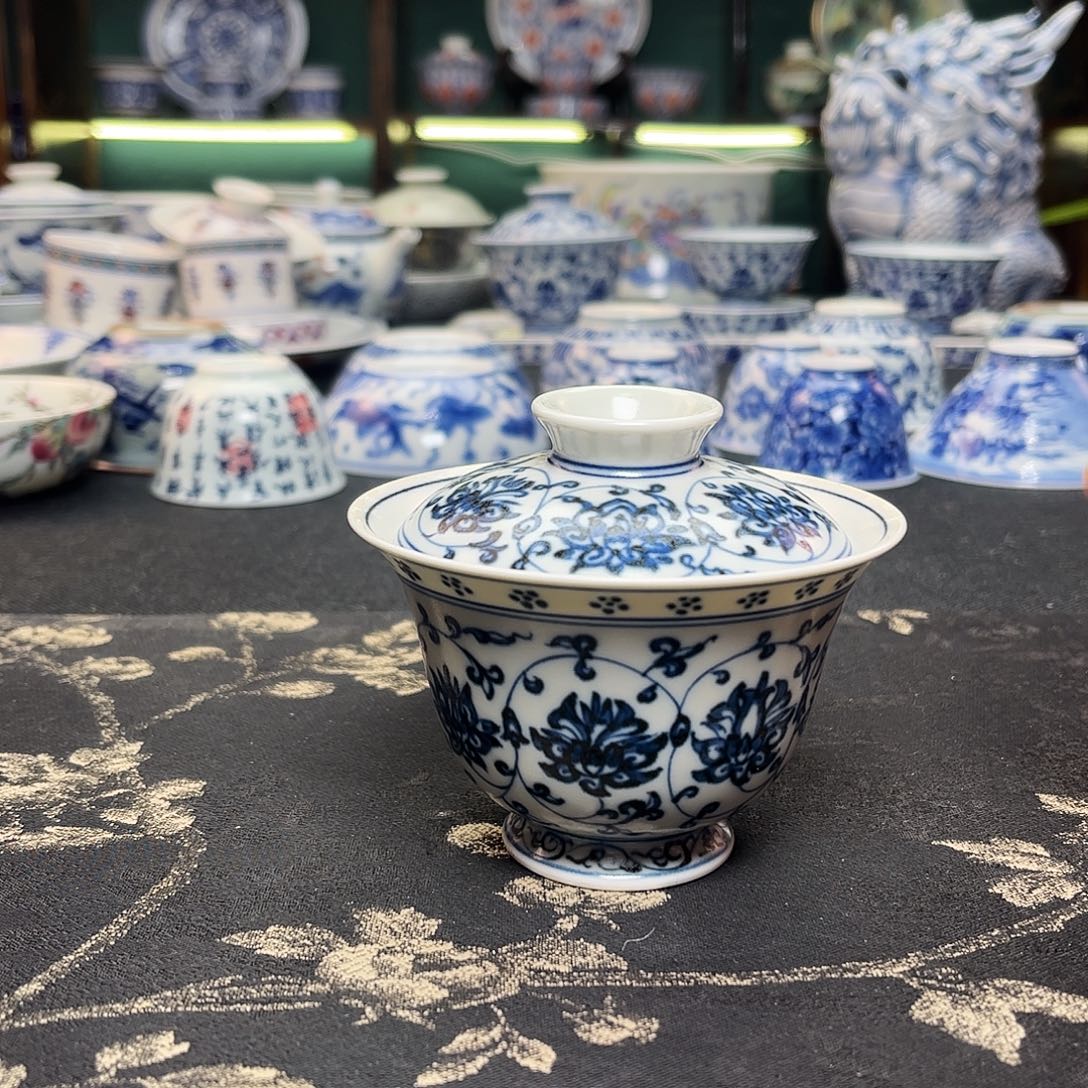 ㅤ***ㅤ陶景德镇陶瓷手工手绘缠枝莲