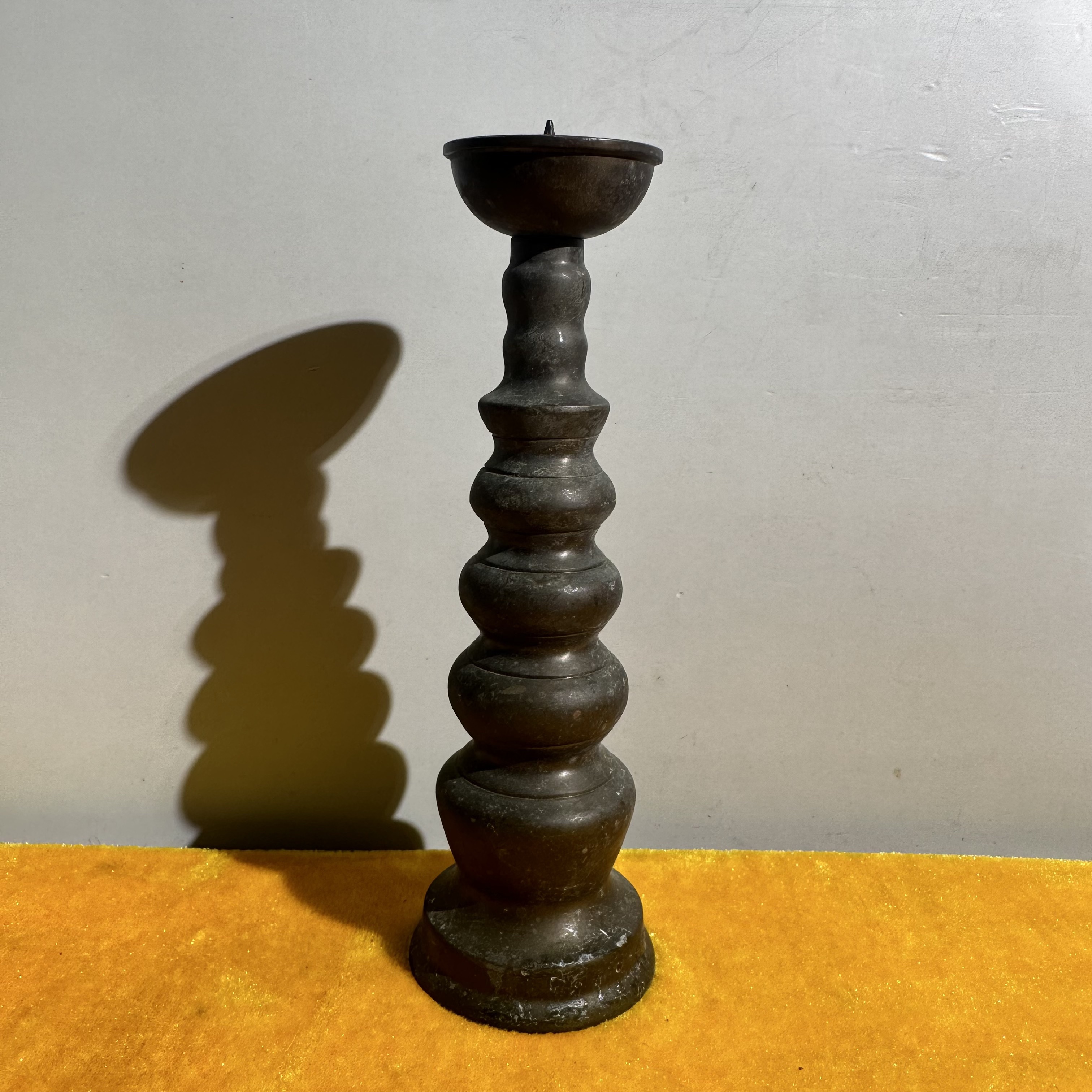 老/七层宝塔/铜烛台/全品/铜器/收藏