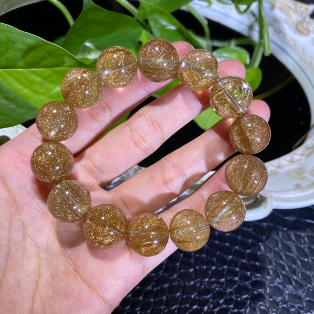 高品魔鬼发晶单圈15mm左右水晶手串